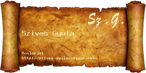 Szives Gyula névjegykártya